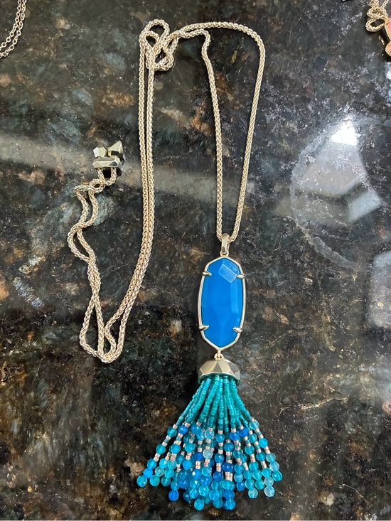Kendra Scott Jewelry - Kendra Scott gold beaded adjustable Evie necklace in aqua and teal